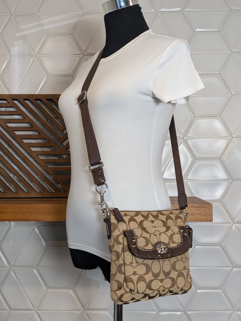 Coach Women's Canvas Vintage Crossbody Shoulder Bag